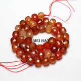 Meihan 8mm Carnelian Faceted Cube Loose Gemstone Beads