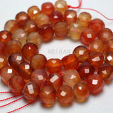 Meihan 8mm Carnelian Faceted Cube Loose Gemstone Beads