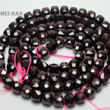 Meihan 8mm Mozambique Garnet Faceted Cube Beads for DIY Jewelry