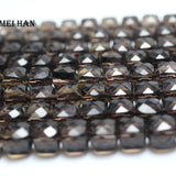 Smoky Quartz Faceted Cube 8x8mm Loose Gemstone Beads for DIY Jewelry Making
