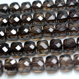 Smoky Quartz Faceted Cube 8x8mm Loose Gemstone Beads for DIY Jewelry Making