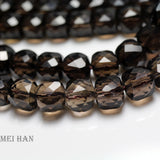 Smoky Quartz Faceted Cube 8x8mm Loose Gemstone Beads for DIY Jewelry Making
