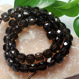 Smoky Quartz Faceted Cube 8x8mm Loose Gemstone Beads for DIY Jewelry Making