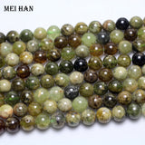Meihan 8mm 10mm Green Garnet Round Stone Beads for Jewelry Making