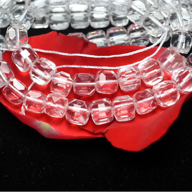 Meihan 8mm Crystal Cube Loose Gemstone Beads for DIY Jewelry Making