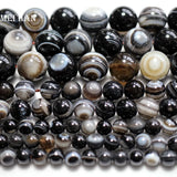 Meihan Natural Eye Agate 6-12mm Round Loose Stone Beads for Jewelry Making