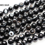 Meihan Natural Eye Agate 6-12mm Round Loose Stone Beads for Jewelry Making
