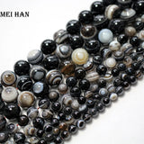 Meihan Natural Eye Agate 6-12mm Round Loose Stone Beads for Jewelry Making
