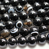 Meihan Natural Eye Agate 6-12mm Round Loose Stone Beads for Jewelry Making