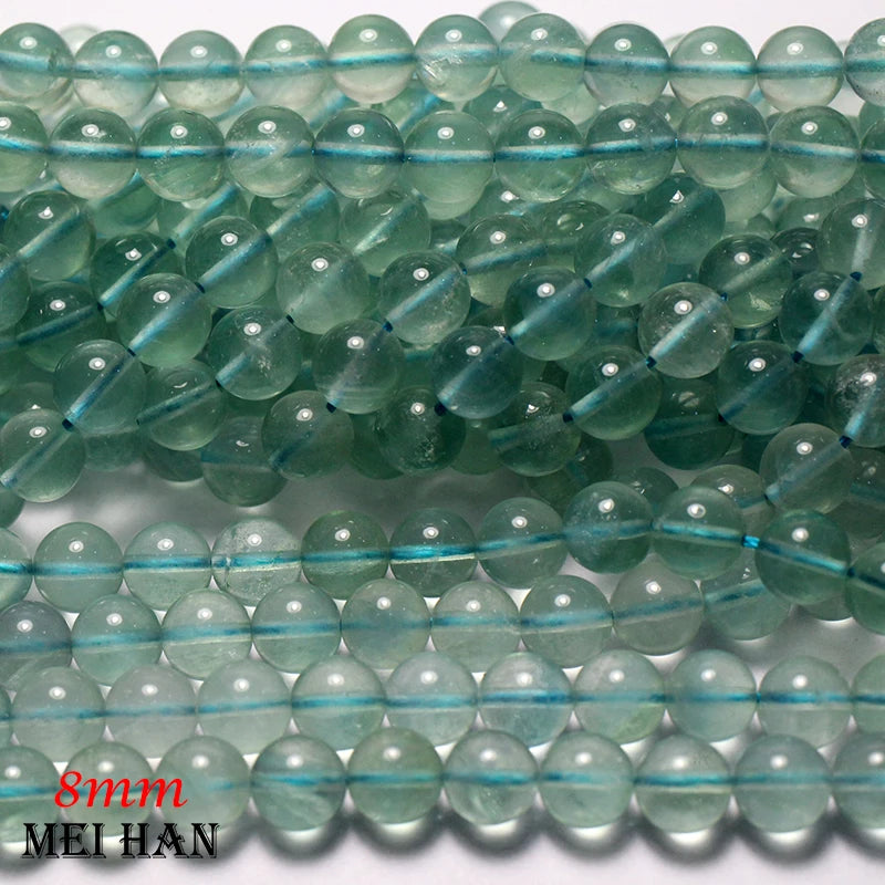 Meihan Fluorite 8mm Smooth Round Loose Beads Jewelry Making DIY