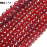 Meihan Red Agate Dyeing Beads 6mm 8mm 12mm Round Loose for Jewelry Making