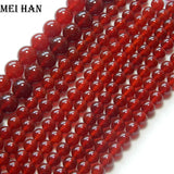 Meihan Red Agate Dyeing Beads 6mm 8mm 12mm Round Loose for Jewelry Making