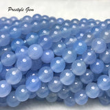 8mm Natural Chalcedony Smooth Round Loose Beads for Jewelry Making