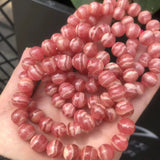 Natural Ice Argentina Rhodochrosite Smooth Round Beads