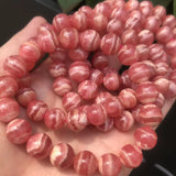 Natural Ice Argentina Rhodochrosite Smooth Round Beads