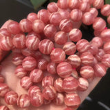 Natural Ice Argentina Rhodochrosite Smooth Round Beads
