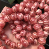Natural Ice Argentina Rhodochrosite Smooth Round Beads