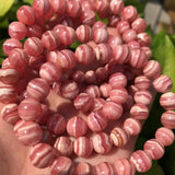 Natural Stripe Argentina Rhodochrosite Smooth Round Loose Beads Stone
