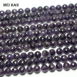 Meihan 10mm Amethyst Faceted Round Loose Beads for Jewelry Making