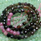 Meihan Natural Colorful Tourmaline 4.5 mm Faceted Cube Loose Beads