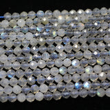 Meihan Natural 4mm labradorite faceted round beads set