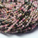 Meihan Natural Colorful Tourmaline 2mm Faceted Round Beads 5 Strands/Set