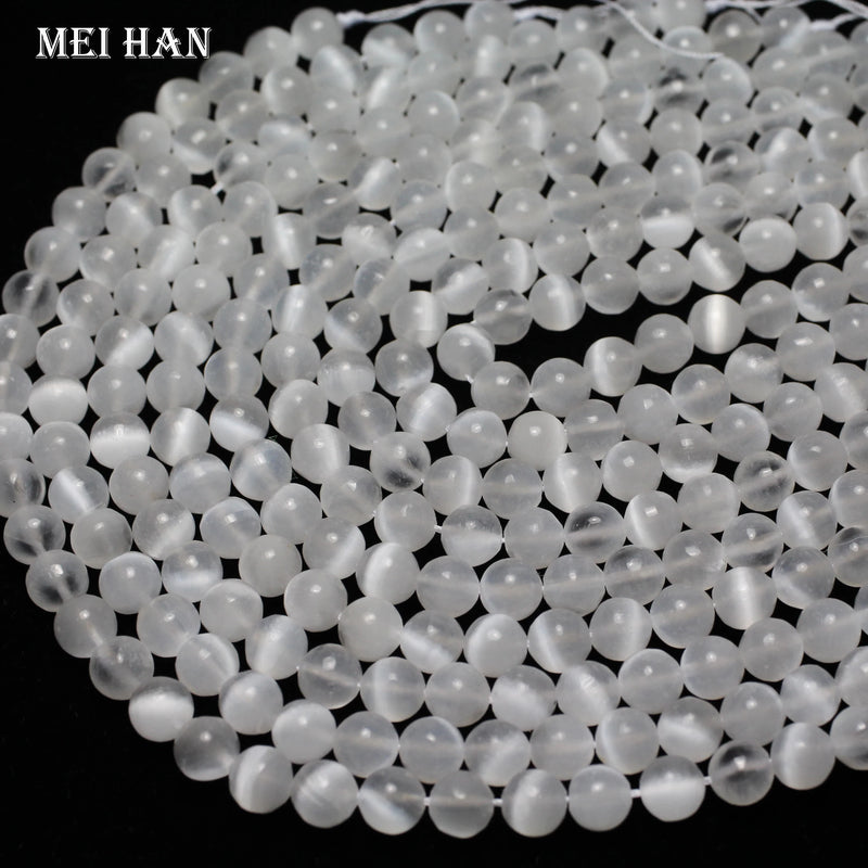Meihan Natural Calcite Selenite Round Beads 6mm 8mm for DIY Jewelry