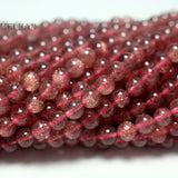 Meihan 6mm Madagascar Sand Strawberry Quartz Smooth Round Beads