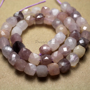 Meihan Natural 8mm Lavender Stone Faceted Cube Loose Beads