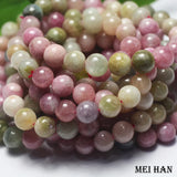 Meihan Natural A+ Tourmaline Loose Beads Bracelet Stone