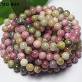 Meihan Natural A+ Tourmaline Loose Beads Bracelet Stone