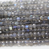 Meihan Natural A+ Labradorite Faceted Cube Beads 4.5mm