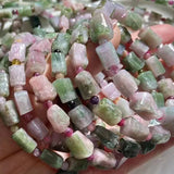 Meihan Natural AA Waterlemmon Tourmaline Cut Loose Beads Bracelet Stone