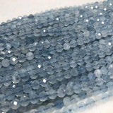 Meihan Aquamarine 4mm Faceted Round Beads for Jewelry Making
