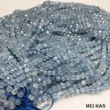 Meihan Aquamarine 4mm Faceted Round Beads for Jewelry Making