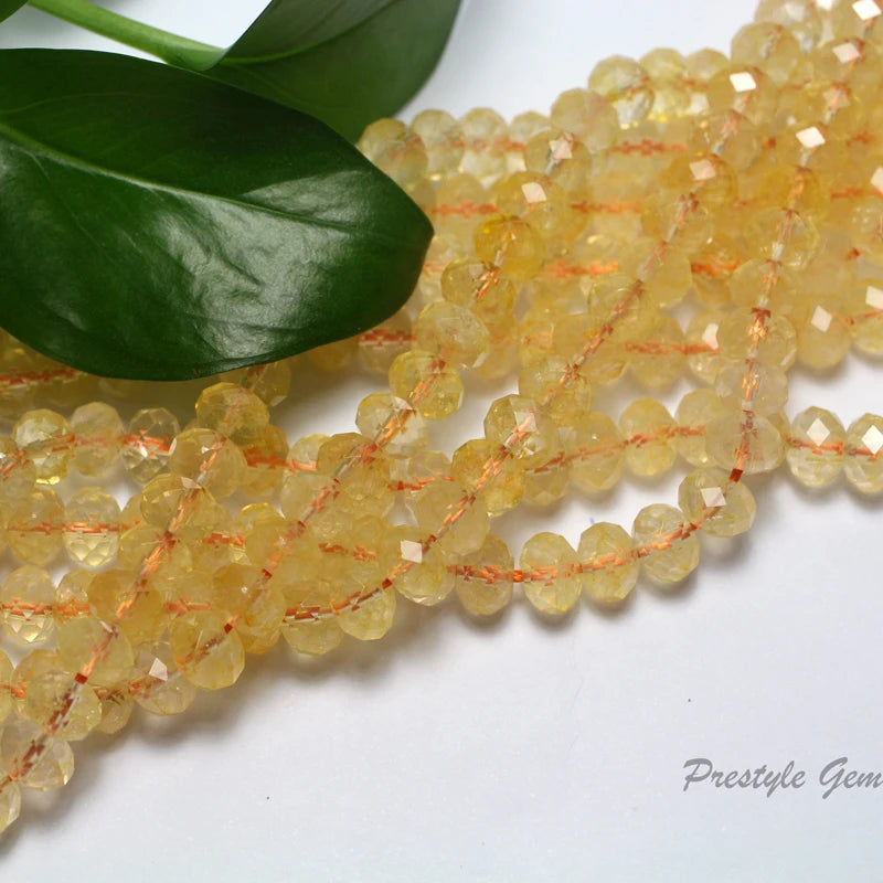 Meihan Citrine 5*8mm Faceted Rondelle Beads DIY Jewelry Gift