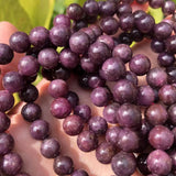 Meihan Dark Purple Ruby Beads Bracelet for DIY Gift