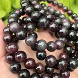 Meihan Dark Red Tourmaline Smooth Round Beads Stone