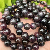 Meihan Dark Red Tourmaline Smooth Round Beads Stone