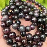 Meihan Dark Red Tourmaline Smooth Round Beads Stone