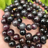 Meihan Dark Red Tourmaline Smooth Round Beads Stone