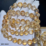Meihan Natural Yellow Azeztulite Crystal Beads for Jewelry Making DIY