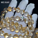 Meihan Natural Yellow Azeztulite Crystal Beads for Jewelry Making DIY