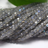 Labradorite Faceted Cube Beads 3.3mm for Jewelry Making DIY