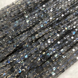 Labradorite Faceted Cube Beads 3.3mm for Jewelry Making DIY