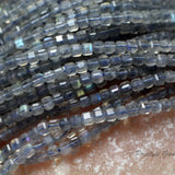 Labradorite Faceted Cube Beads 3.3mm for Jewelry Making DIY