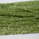 Natural Peridot Faceted Cube 2-2.5mm Beads for Jewelry Making DIY