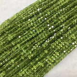 Natural Peridot Faceted Cube 2-2.5mm Beads for Jewelry Making DIY