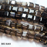 Natural Smoky Quartz Faceted Cube Beads 8*8 mm DIY Jewelry Making