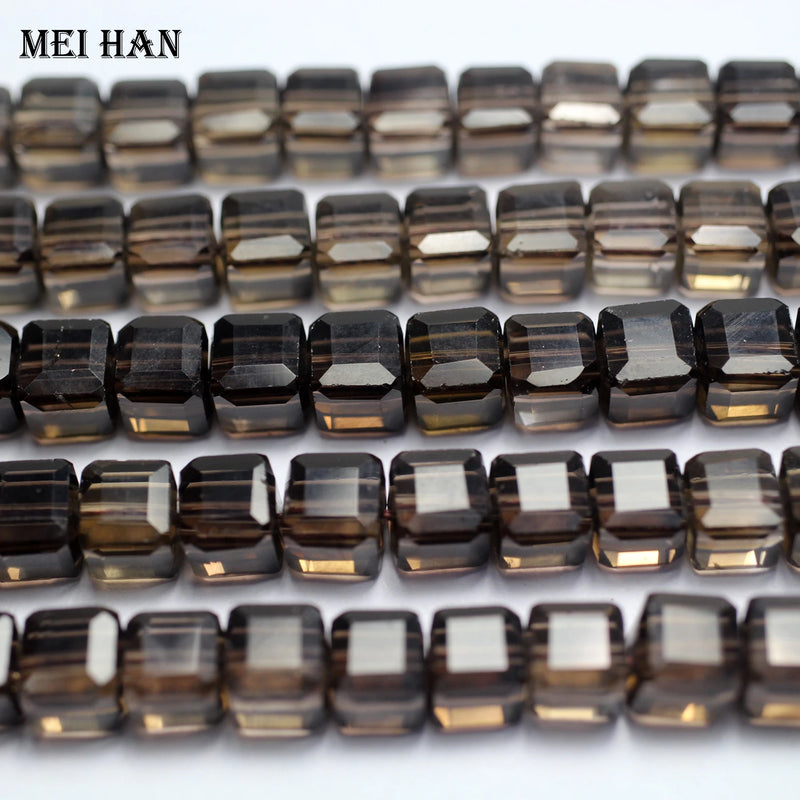 Natural Smoky Quartz Faceted Cube Beads 8*8 mm DIY Jewelry Making